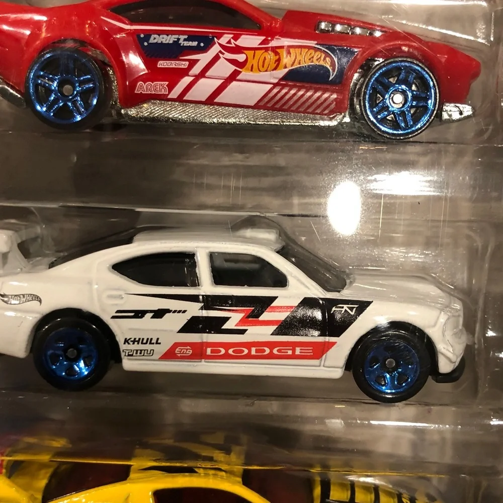 Mattel Hot Wheels Drift Car Set - Blue, Red, White, Yellow